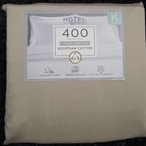 Signature Sateen Egyptian Cotton Sheet Set - King, Tan